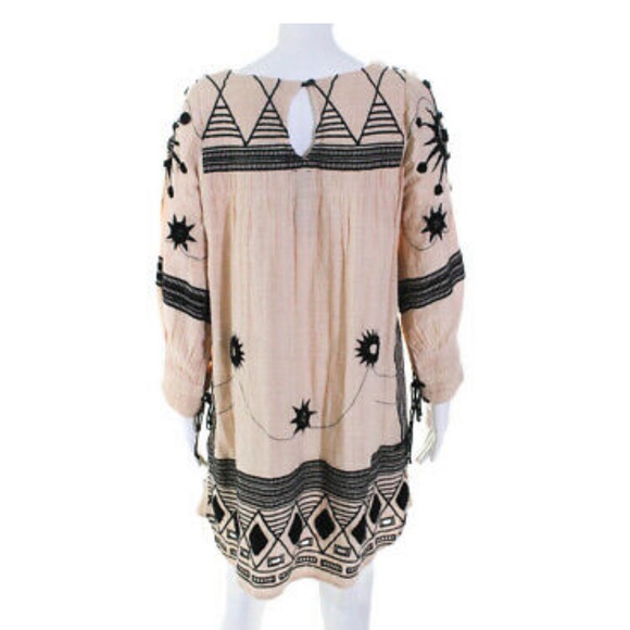 Free People New Romantics Pink Black Embroidered Tunic Dress S - Picture 3 of 16